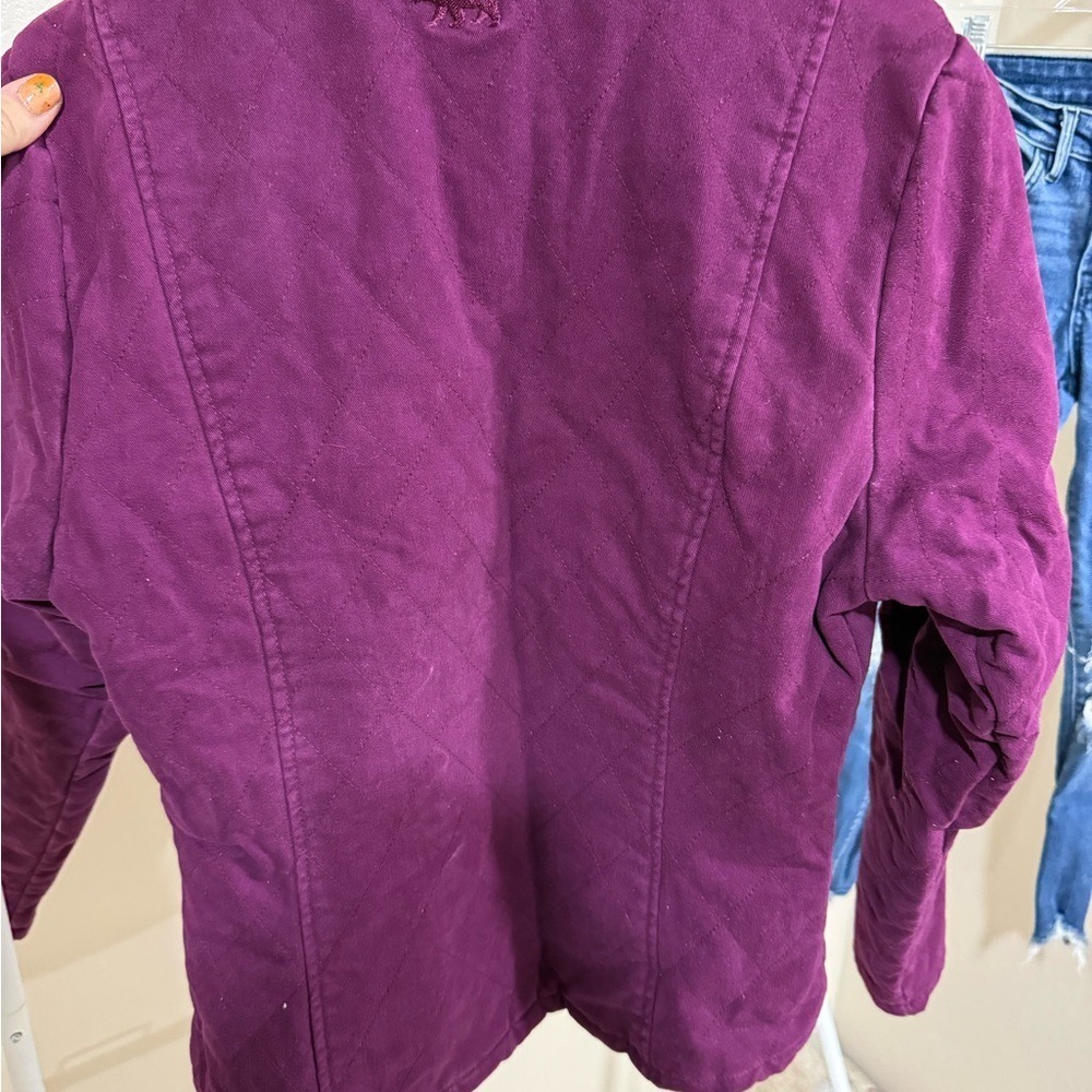 Farmer Rancher Polar Key Sherpa Lined Work Jacket Women's M Berry Maroon Quilted - Picture 4 of 5